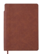 Блокнот деловой FRESH, А5, 96 л., точка, коричневый, иск.кожа