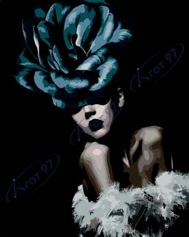 Картина за номерами "Дівчинка з чорною трояндою", 40*50, ART Line