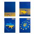 Книга канцелярська UKRAINE, А4, 192 арк., клітинка, офсет, тверда ламінована обкладинка, асорті