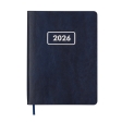 Щоденник датов. 2026 MEMORY, A5, синій, штуч.шкіра
