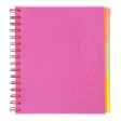 Тетрадь на пружине NEON, В5 (170x205), 120 л, клетка, 3 PVC разделители, PVC обложка, розовая