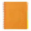 Зошит на пружині NEON, В5 (170x205), 120 арк, клітинка, 3 PVC розділювачі, PVC обкладинка, помаранчевий