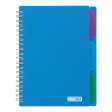 Зошит на пружині BRIGHT, В6 (128×182), 100 л, клітинка, 3 роздільники, пластикова обкладинка, синій