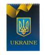 Блокнот на пружині зверху UKRAINE, А-5, 48л., клітка, картонна обкладинка, синій