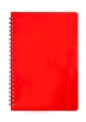 Зошит для записів на пружині GLOSS, L2U, B5, 80л., клітинка, пластикова обкладинка, червона