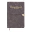 Щотижневик датов. 2026 VELOUR, A5, сірий, штуч.шкіра