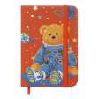 Книжка записна BEAR на гумці, А7, 80 арк., клітинка., офсет крем., тв.лам.обл., помаранчева, KIDS LINE