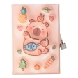 Блокнот із замком CAPYBARA, 145 х 210 мм, 80 арк., клітинка, Soft PU обкладинка, асорті, KIDS Line