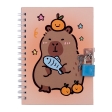 Блокнот на пружині збоку із замком CAPYBARA, 110х150 мм, 48 арк., клітинка, асорті, KIDS Line