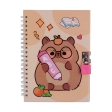 Блокнот на пружині збоку із замком CAPYBARA, 130х180 мм, 48 арк., клітинка, асорті, KIDS Line