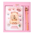 Блокнот із замком та ручкою CAPYBARA, 203х225 мм, 50 арк., клітинка, асорті, KIDS Line