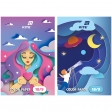 Бумага цветная односторонняя А4 (18 л/9 цв), скоба, Kite