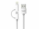 Кабель HAVIT HV-CB610X Micro USB + Lightning 1м, White