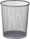 Кошик для паперів, 19 л, круглий, металевий, сріблястий