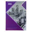 Блокнот на пружині зверху METROPOLIS, А4, 48 арк., клітинка, картонна обкладинка, фіолетовий