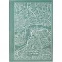 Книга записна А4 Maps London, 96арк., кліт., бірюзовий