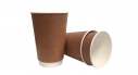 Стакан бумажный, 340мл, двухслойный, крафт 25шт/уп BUROCLEAN