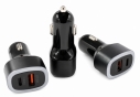 Автомобільний зарядний пристрій, USB A+C , 48 W, чорний