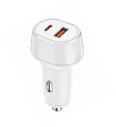 Автомобільний зарядний пристрій, USB A+С,  38 W, білий