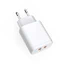 Мереживий зарядний пристрій,  USB А+А, LED індикатор, білий