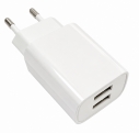 Мереживий зарядний пристрій, USB А+А, білий