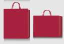 Пакет паперовий подарунковий, з великим дном 28х42х28см, малиновий