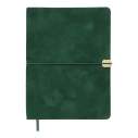 Щоденник недат. VELOUR, A5, зелений, штуч.шкіра, 336 стор