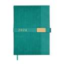 Щоденник датов. 2026 LEROY, A5, бірюзовий, штуч.шкіра