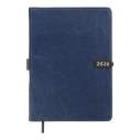 Щоденник датов. 2026 LEGEND, A5, синій, штуч.шкіра