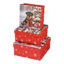 Коробки подарункові, набір 3шт, вкладені 1в1 - розмір найбільшої 20х20х9.5см