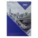 Блокнот на пружині зверху METROPOLIS, А4, 48 л., клітка, картонна обкладинка, синій