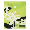 Папка-конверт А6 на кнопці, PLUMERIA ARABESKI, напівпрозора, салатова