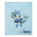 Папка-конверт А6 на кнопці, BLUEBERRY ARABESKI, напівпрозора,аквамарин