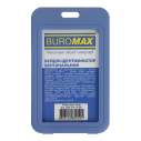 Бейдж-ідентифікатор вертикальний, 69х111мм, PP+PVC, синьо-сірий