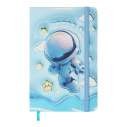 Книжка записна ASTRONAUT на гумці, А6, 80 арк., клітинка., офсет крем., тв.лам.обл., блакитна, KIDS LINE
