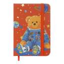 Книжка записна BEAR на гумці, А7, 80 арк., клітинка., офсет крем., тв.лам.обл., помаранчева, KIDS LINE
