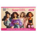 Альбом для малювання SUPER GIRL, А4, 24 арк., 120 г/м2, на скобі, рожевий, KIDS Line