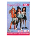 Картон кольоровий двосторонній (целюлозний) SUPER GIRL, А4, 8 кольорів - 8 аркушів, 200 г/м2, KIDS Line