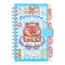 Блокнот на пружині збоку CAPYBARA, А6, 60 арк., клітинка, з магнітною застібкою, асорті, KIDS Line