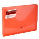 Папка на гумках об'ємна, А4, прозора червона