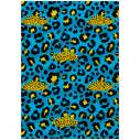 Книга записна А4, 96арк., кліт., Leopard, блакитна