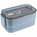 Ланчбокс подвійний з наповненням 1400 мл, синій