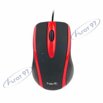 Дротова миша HAVIT HV-MS753 USB Black/Red (1000 DPI, 3 кл)