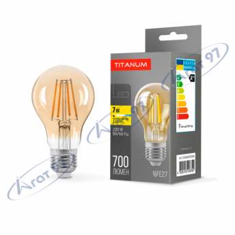 LED лампа TITANUM  Filament A60 7W E27 2200K бронза