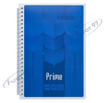 Тетрадь на пружине PRIME А5, 96л., клетка, карт.обложка, синий
