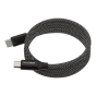 Кабель нейлоновий магнітний Type-C for Type-C, 65 W, з передачею данних , чорний, 1 м
