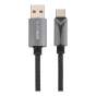 Кабель нейлоновий USB for Type-C, з передачею данних , чорний, 1 м