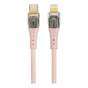 Кабель нейлоновий плетений з підсвіткою USB for Type-C, 27W з передачею данних , блакитний, 1 м
