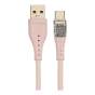 Кабель нейлоновий плетений з підсвіткою USB for Type-C, 65W з передачею данних , блаитний, 1 м