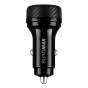 Автомобільний зарядний пристрій, USB-A: 5V/3A, USB-C: 5V/3A, 38 W, чорний